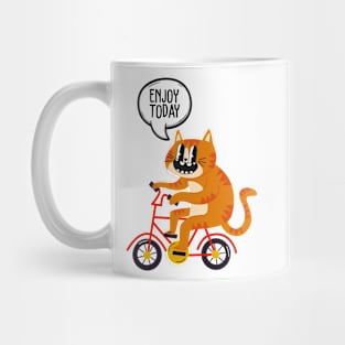 Cat Riding a Bike Mug